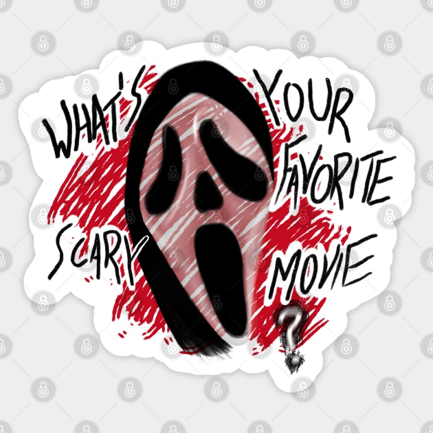 What’s your favorite scary movie? Scream Horror Movie Sticker by Jamie Collins